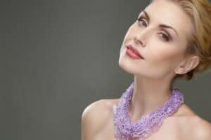 Woman with full lip enhancement result in Mesa, AZ