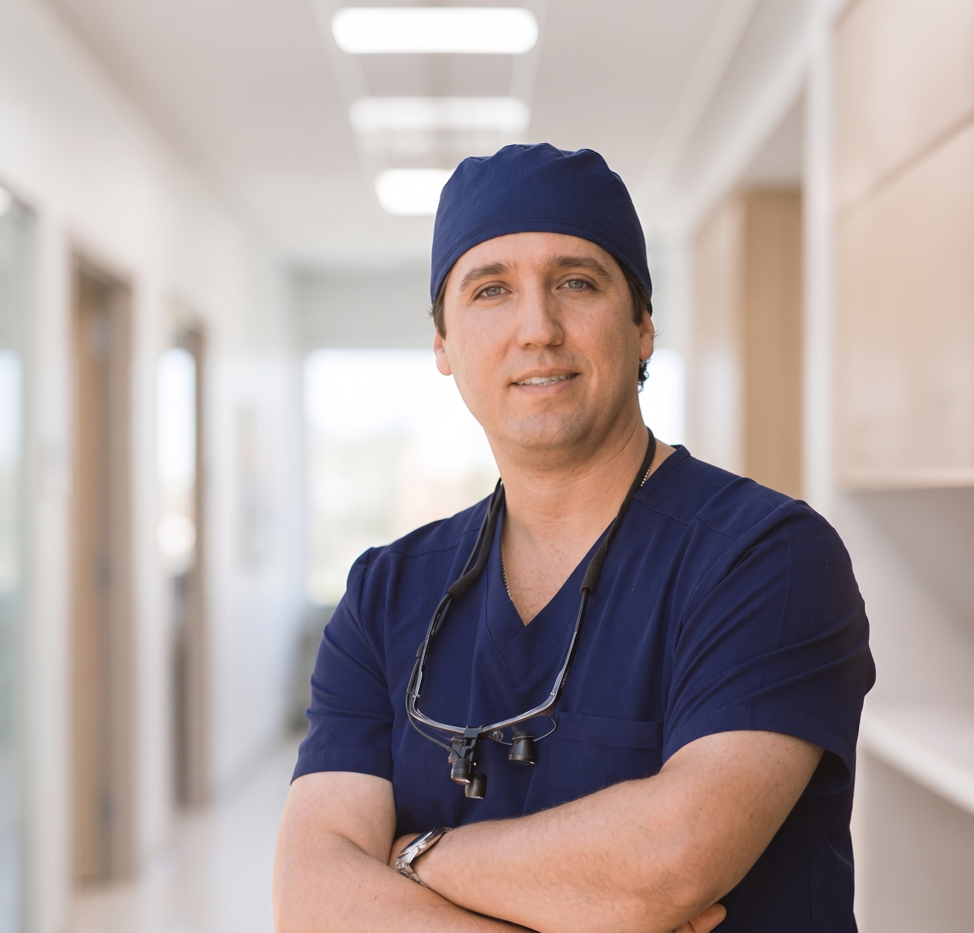 Dr. Genaro Valladolid in surgical scrubs